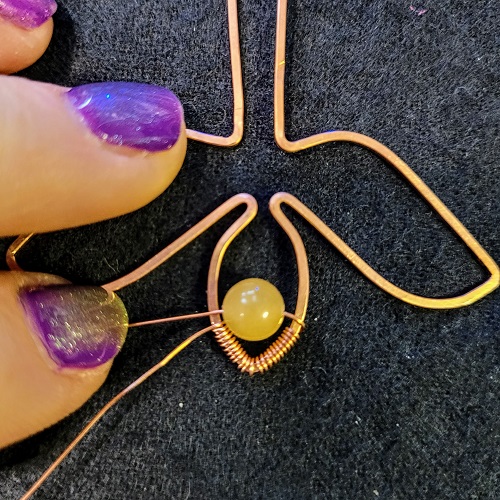 Jennifer Brooks's Rosy Maple Moth Pendant - , Contemporary Wire Jewelry, Lashing, Wire Lashing, Wire Wrapping, Wrapping, Wire Wrapping Jewelry, rosy maple moth pendant